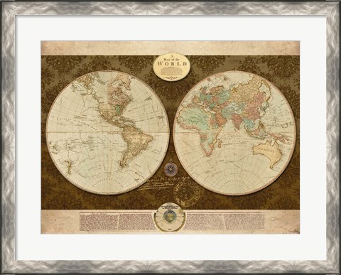 Framed Map of World Print
