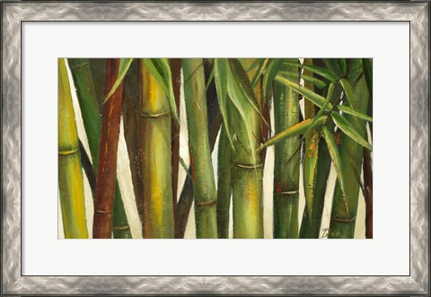 Framed Bamboo on Beige I Print