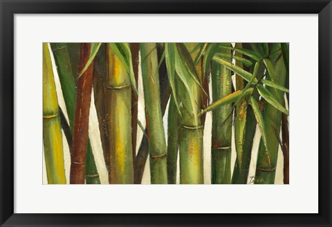 Framed Bamboo on Beige I Print