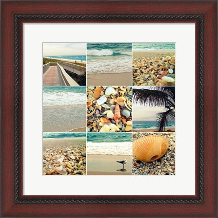 Framed Shell Beach (9 Patch) Print