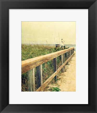 Framed Beach Rails I Print