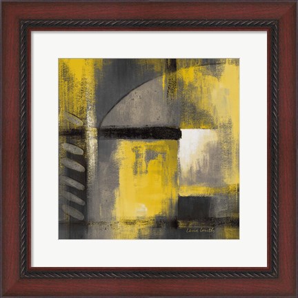 Framed Grey and Yellow Soiree I Print