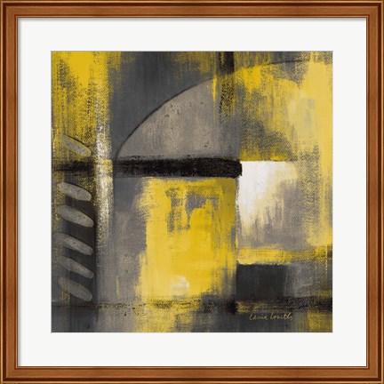 Framed Grey and Yellow Soiree I Print