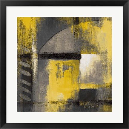 Framed Grey and Yellow Soiree I Print