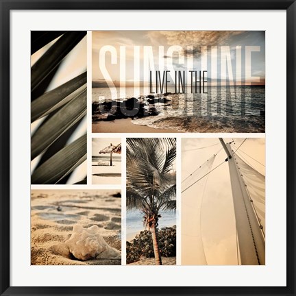 Framed Coastal Collage I Print