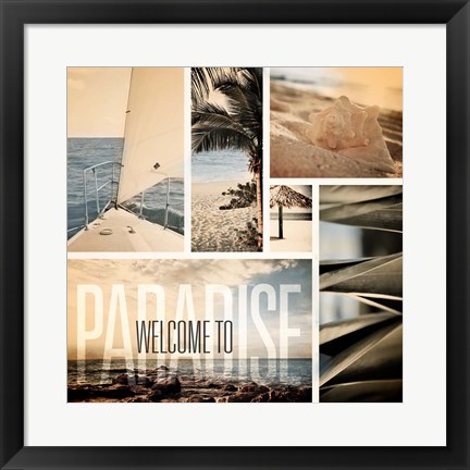 Framed Coastal Collage II Print