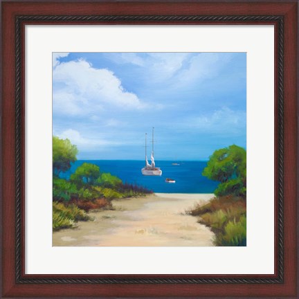 Framed Sailboat on Coast II Print