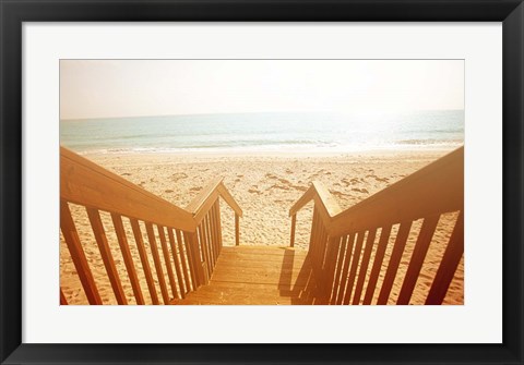 Framed Beach Stairs Print