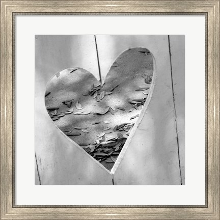 Framed B&amp;W Heart Full of Love Print