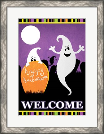 Framed Halloween Ghost I Print