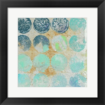 Framed Aqua Circles II Print