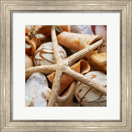 Framed Gold Starfish I Print