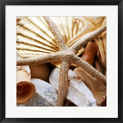 Framed Gold Starfish II Print