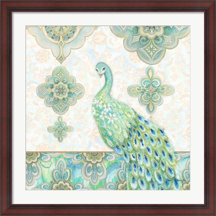 Framed Emerald Peacock II Print