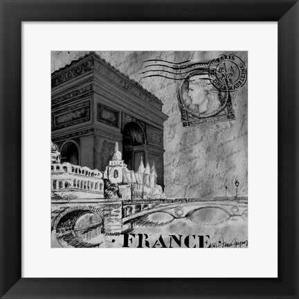 Framed Parisian Wall Black II Print