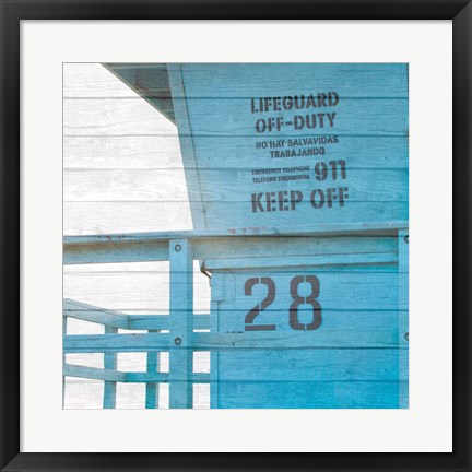 Framed Life Guard Beach Shack Print