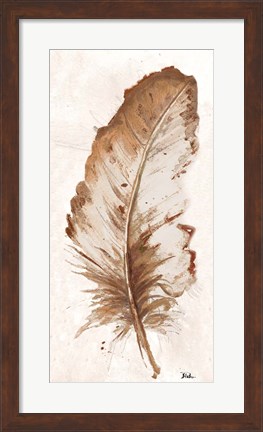 Framed Brown Watercolor Feather II Print