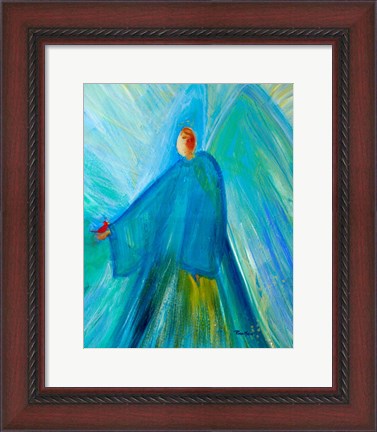 Framed Benevolent Angel with Cardinal Print