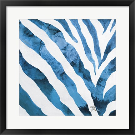 Framed Watercolor Zebra I Print
