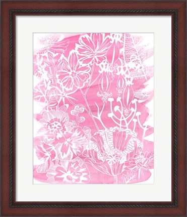 Framed Fuchsia Bouquet I Print