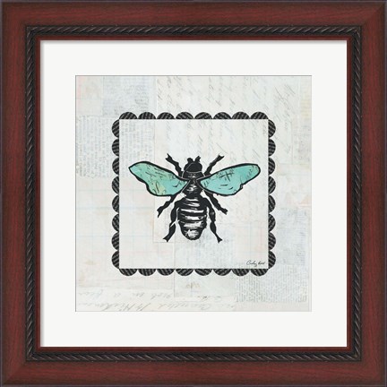 Framed Bee Stamp Print