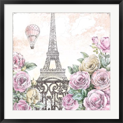 Framed Paris Roses VI Print