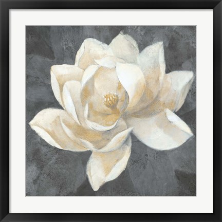 Framed Majestic Magnolia Neutral Sq Print