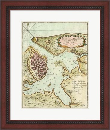 Framed Petite Map of the Port of Havana Print