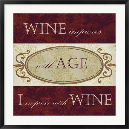 Framed Wine Phrases III Print