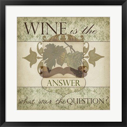 Framed Wine Phrases IV Print