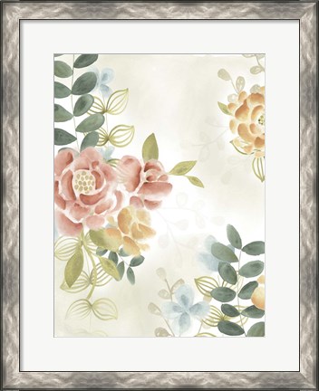 Framed Soft Flower Collection I Print