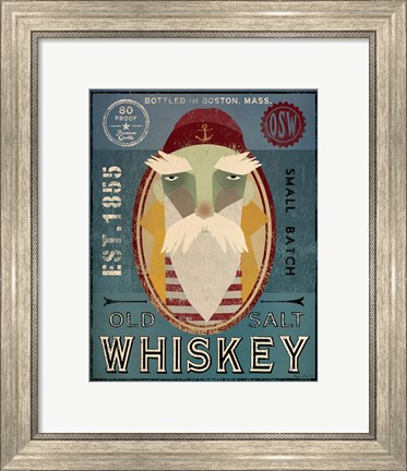 Framed Fisherman VIII Old Salt Whiskey Print
