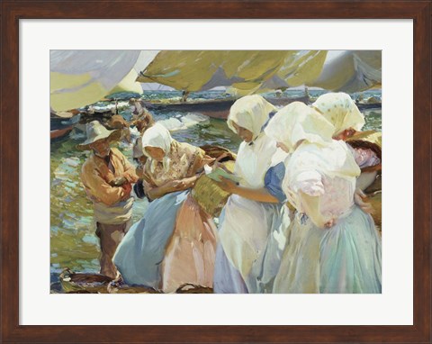 Framed Valencianas en la Playa (Women from Valencia on the beach), 1915 Print