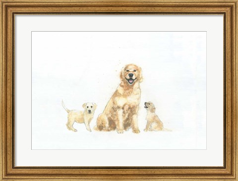 Framed Dog and Puppies Print