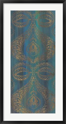 Framed Blue Arabesque I Print