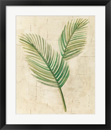 Framed Sago Palm Leaves Neutral Crop Print