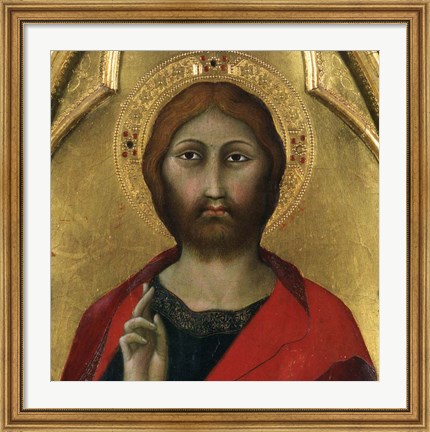 Framed Christ Blessing - Detail Print