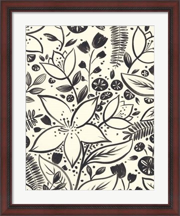 Framed Brushstroke Blossoms II Print