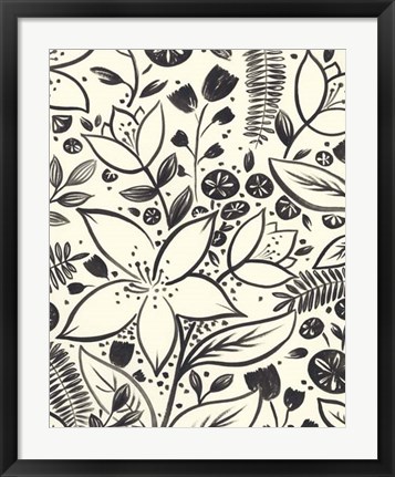 Framed Brushstroke Blossoms II Print