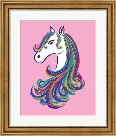 Framed Horse - Pink Print
