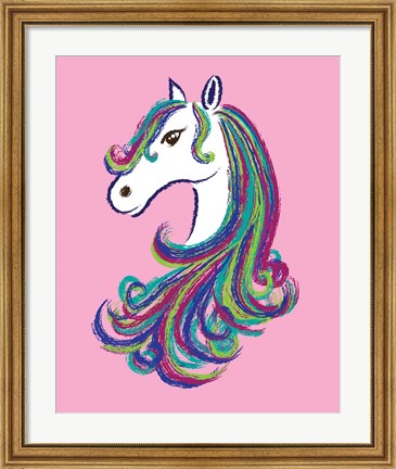 Framed Horse - Pink Print