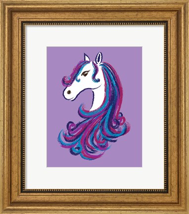 Framed Horse - Purple Print