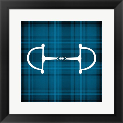 Framed Horse Bit - Blue Checkered Print