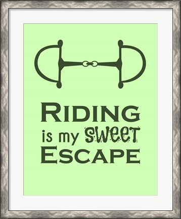 Framed Riding is My Sweet Escape - Lime Print
