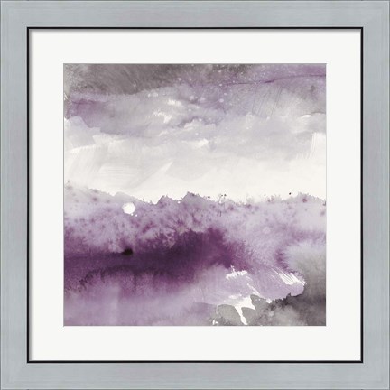 Framed Midnight at the Lake II Amethyst and Grey Print