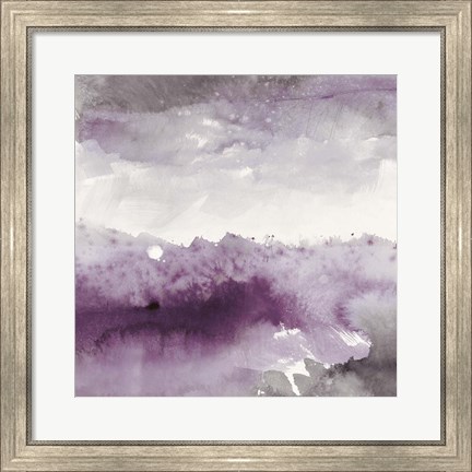 Framed Midnight at the Lake II Amethyst and Grey Print