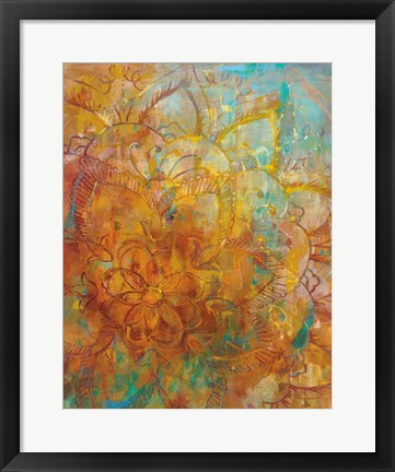Framed Bohemian Abstract Bright Crop Print