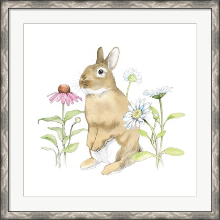 Framed Wildflower Bunnies IV Print