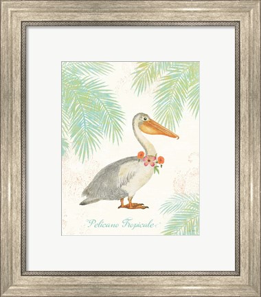Framed Flamingo Tropicale I Print