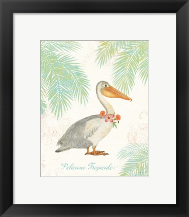 Framed Flamingo Tropicale I Print